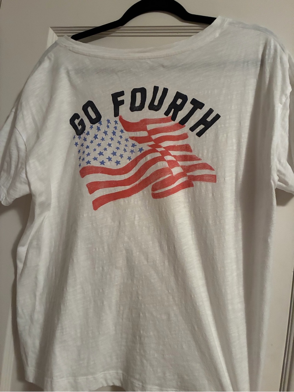 Old Navy Flag Tee T Shirt Go Fourth Women's Large L 4th of July USA Patriotic